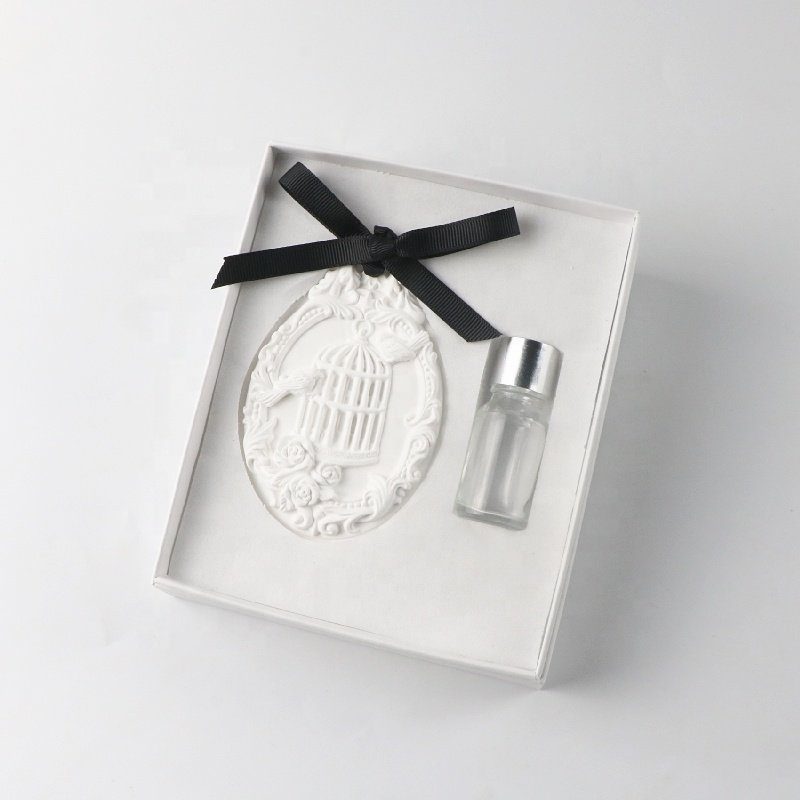 Stocked Wholesale Home Aromatherapy Decoration Hanging Car Wardrobe Air Freshener Fragrance Ceramic Aroma Flower Diffuser