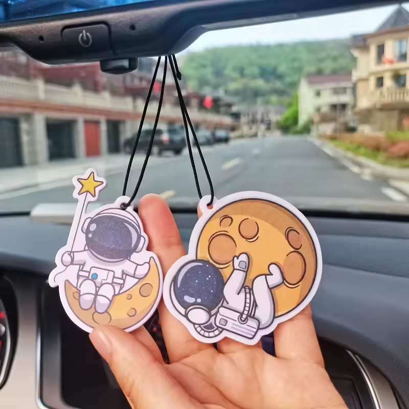 Upscale Double Sides Hanging Cute Paper Card cartoon Car Air Freshener With Different Shape And Scents
