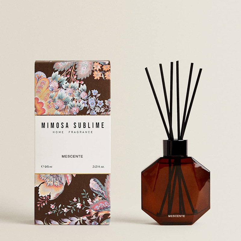 Mescente Wholesale Luxury Flower Sticks Tobacco and Teakwood Fragrance Oil Reed Diffuser