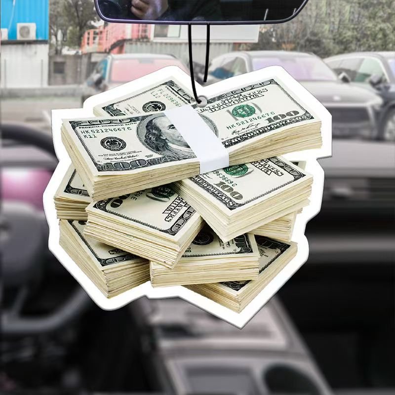Custom hot dollar pattern car air freshener Customized hot-selling mounted paper air freshener