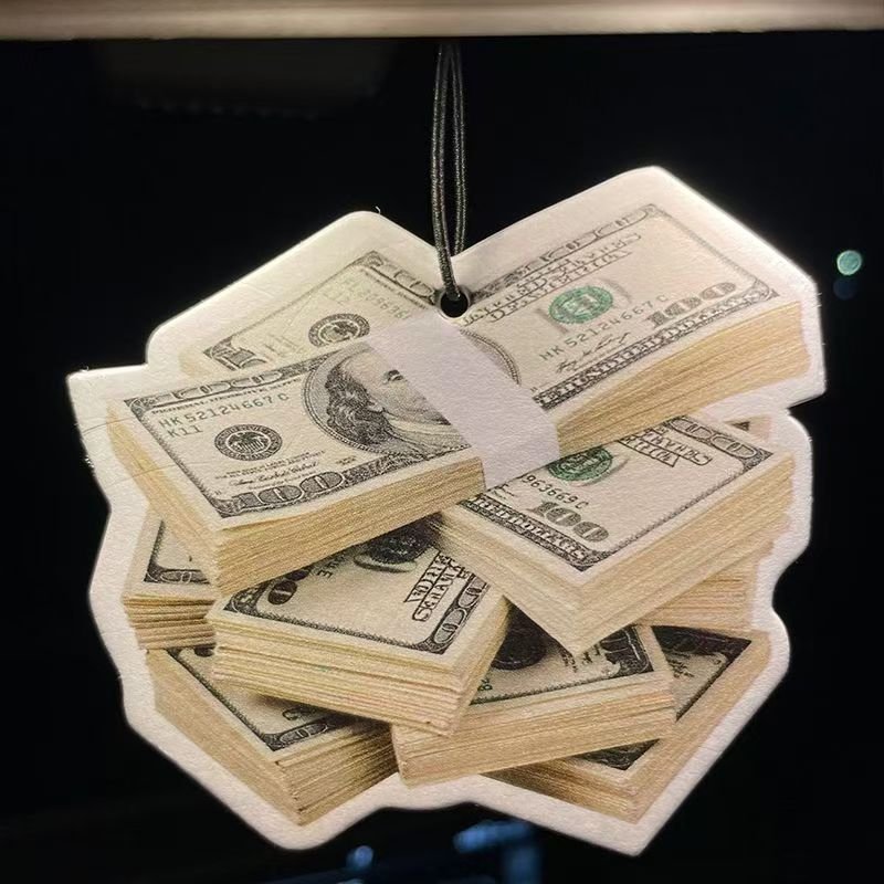 Custom hot dollar pattern car air freshener Customized hot-selling mounted paper air freshener