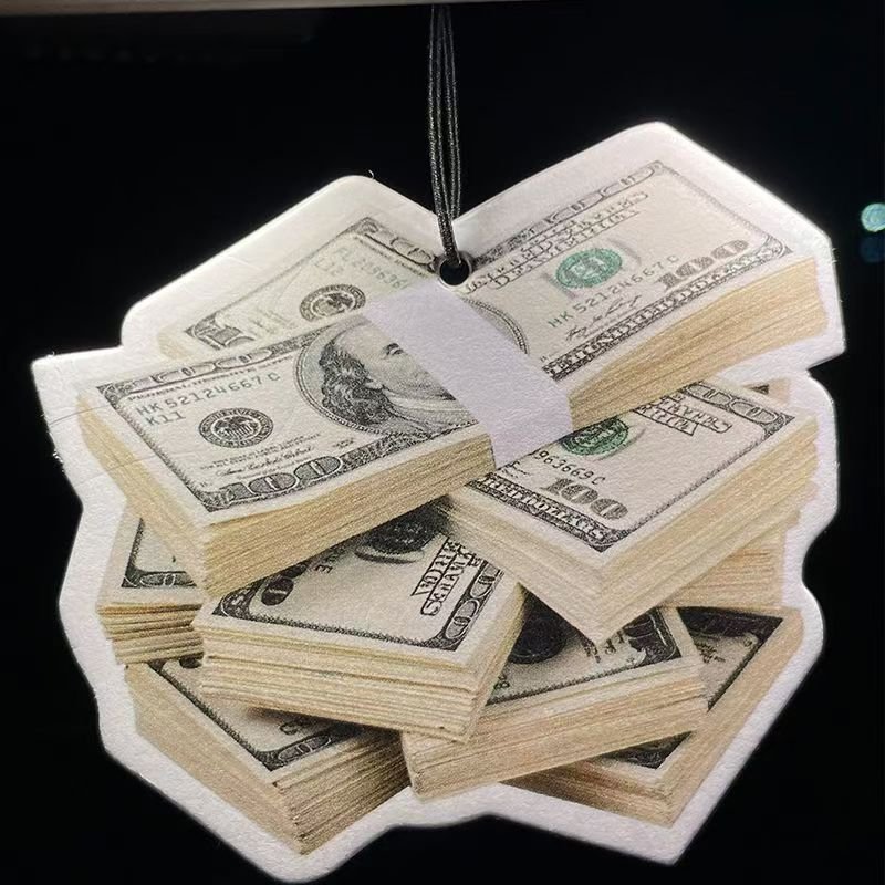 Custom hot dollar pattern car air freshener Customized hot-selling mounted paper air freshener