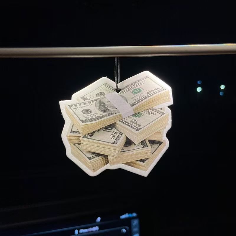 Custom hot dollar pattern car air freshener Customized hot-selling mounted paper air freshener