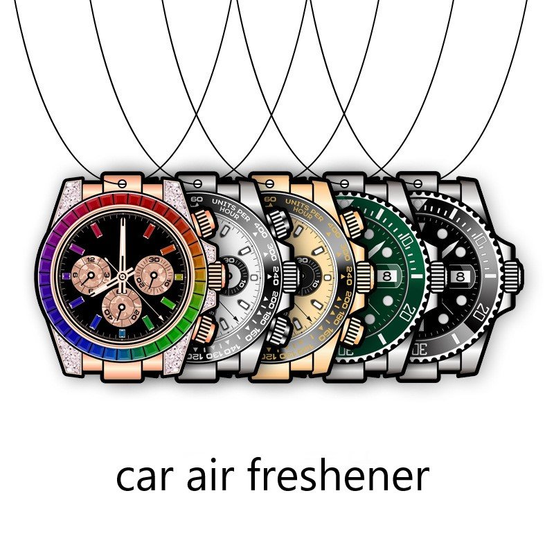 OEM personalised custom debossed car ornament watch black water ghost spot wholesale car air freshener