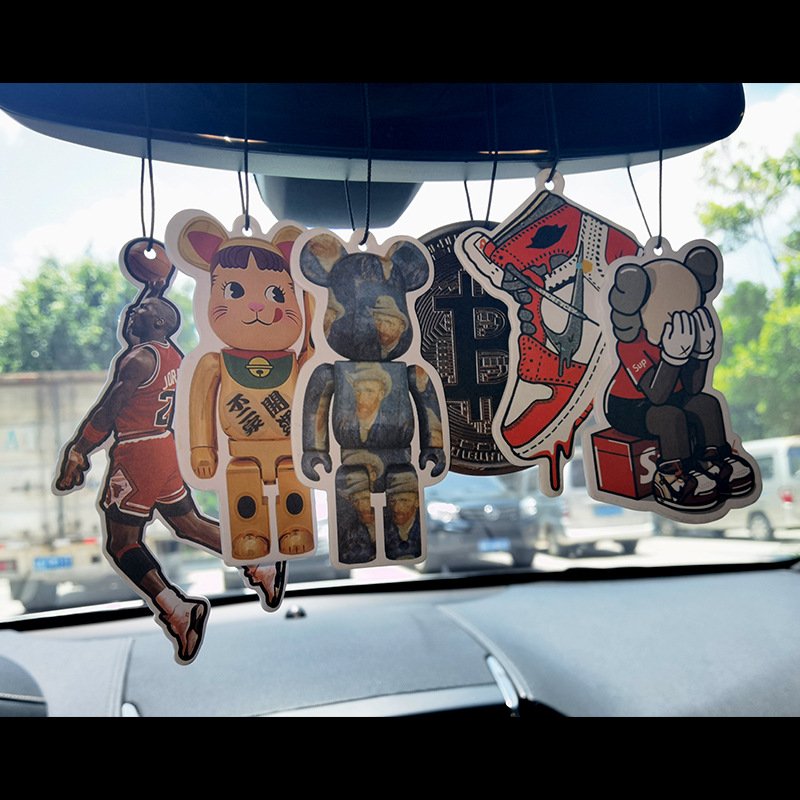 OEM personalised custom debossed car ornament watch black water ghost spot wholesale car air freshener