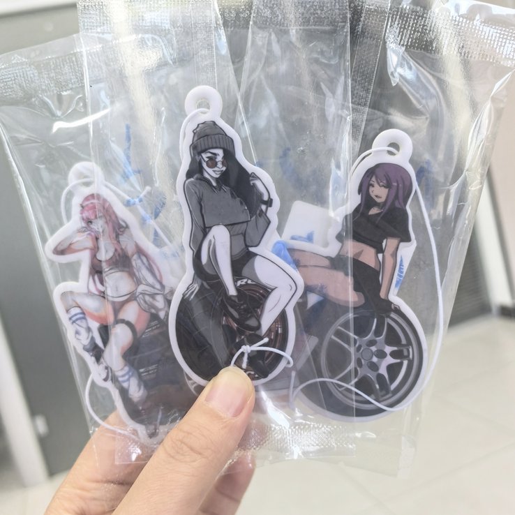Factory price die cut any shape paper air freshener hanging long lasting paper sexy car girls air freshener