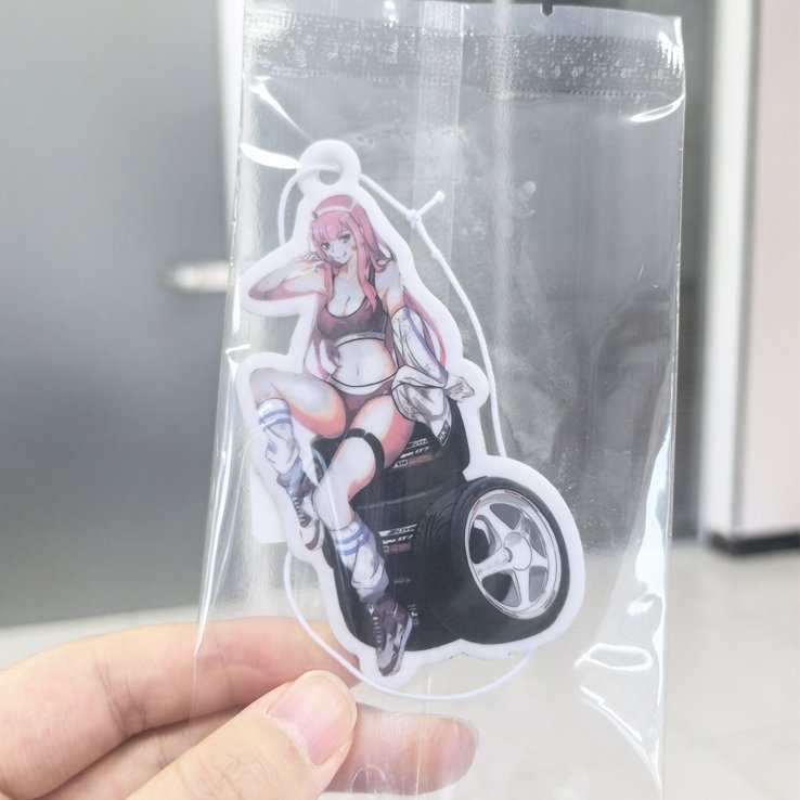 Factory price die cut any shape paper air freshener hanging long lasting paper sexy car girls air freshener
