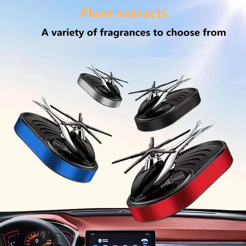 Luxury solar helicopter ornaments decorative car perfume car aromatherapy car deodorization long-lasting fragrance light