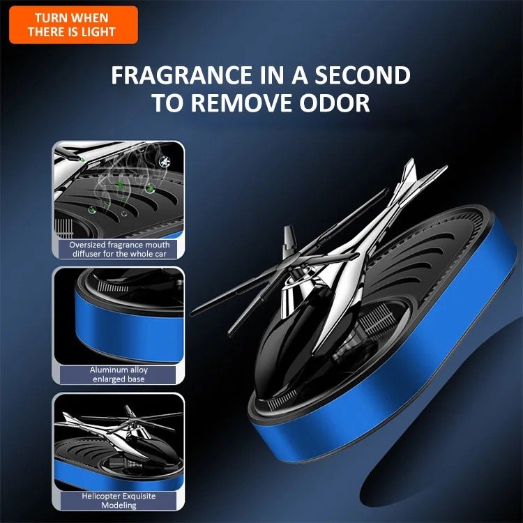 Luxury solar helicopter ornaments decorative car perfume car aromatherapy car deodorization long-lasting fragrance light