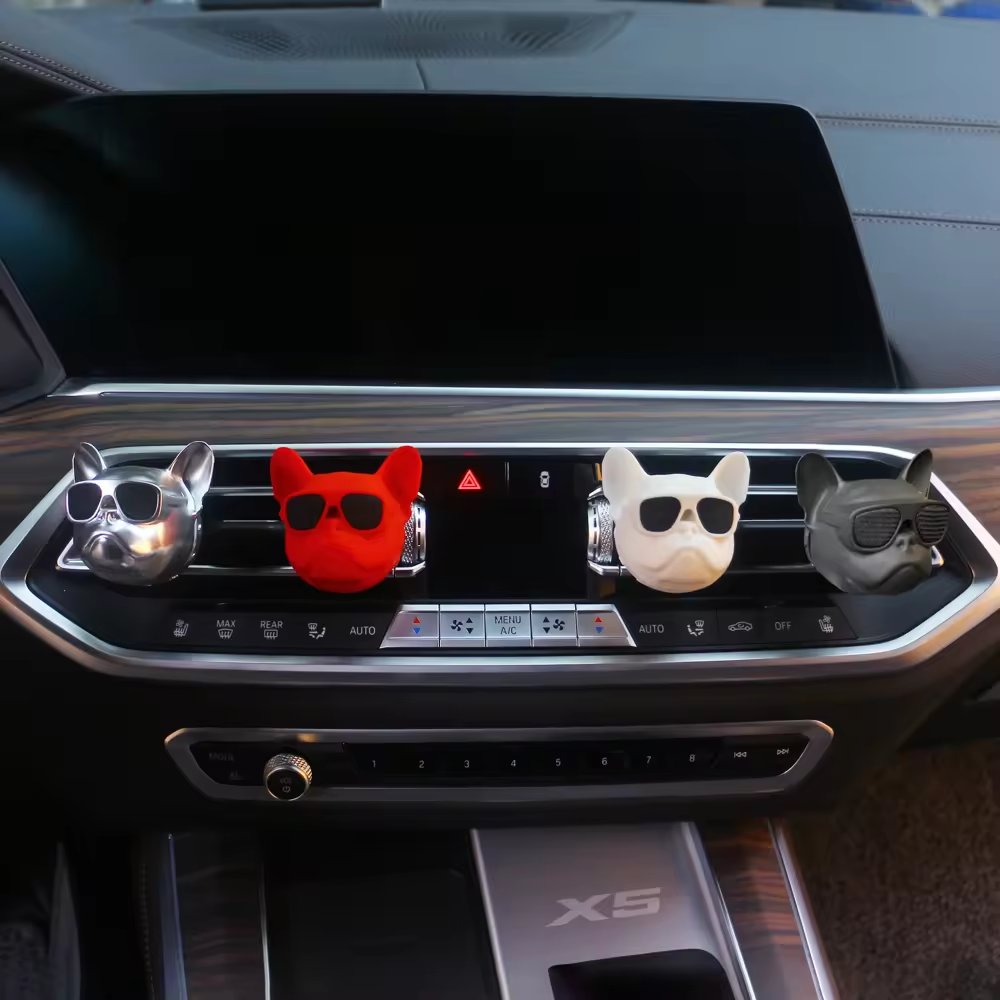 creative bulldog car perfume fragrance diffuser air fresheners clip auto vents scent perfume gifts box decor auto accessories