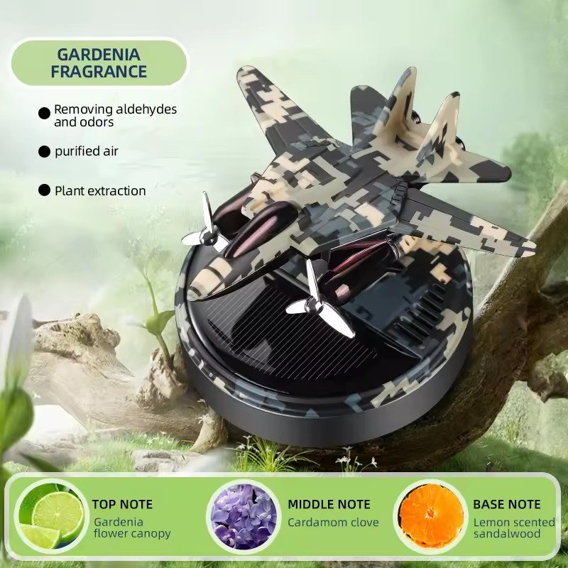 Propeller rotation perfume fragrance vehicle scents upgrading materials helicopter solar air freshener