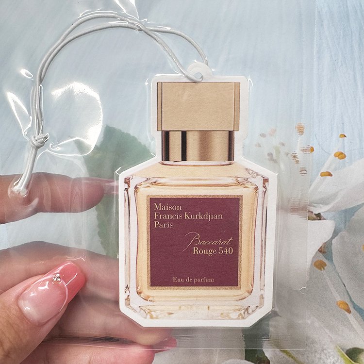 Popular perfume bottle design freshener hot sale brand scent hanging paper custom car air freshener