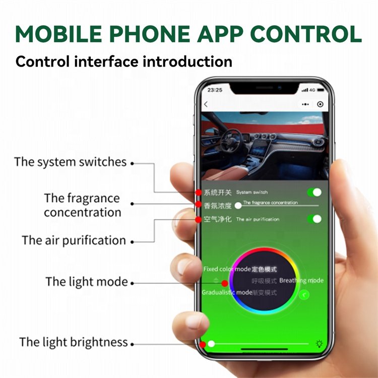 APP control mini aluminum alloy custom perfume diffusers luxury car freshener