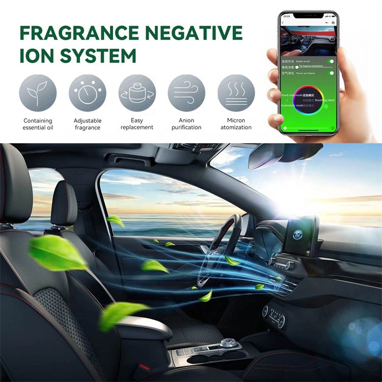 APP control mini aluminum alloy custom perfume diffusers luxury car freshener