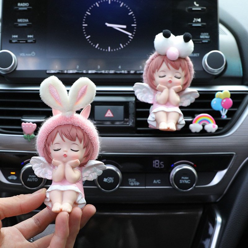 Popular Cartoon Pink Purple Anne Car Vent Air Freshener Ornament Cute Air Outlet Aromatherapy for Winter