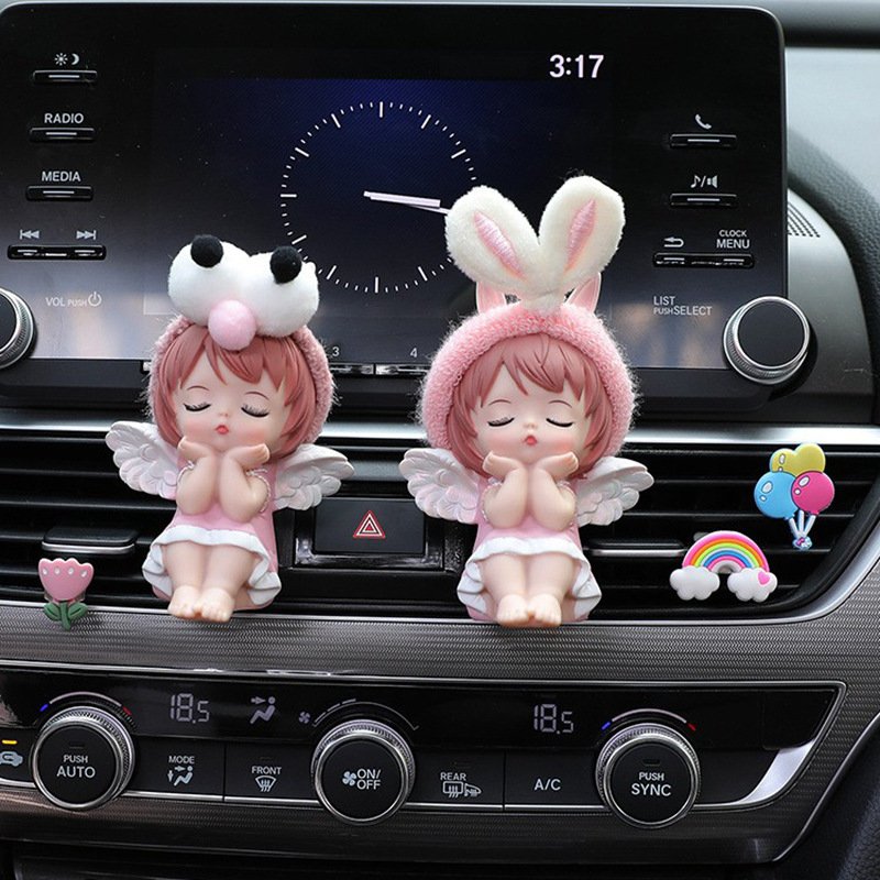 Popular Cartoon Pink Purple Anne Car Vent Air Freshener Ornament Cute Air Outlet Aromatherapy for Winter