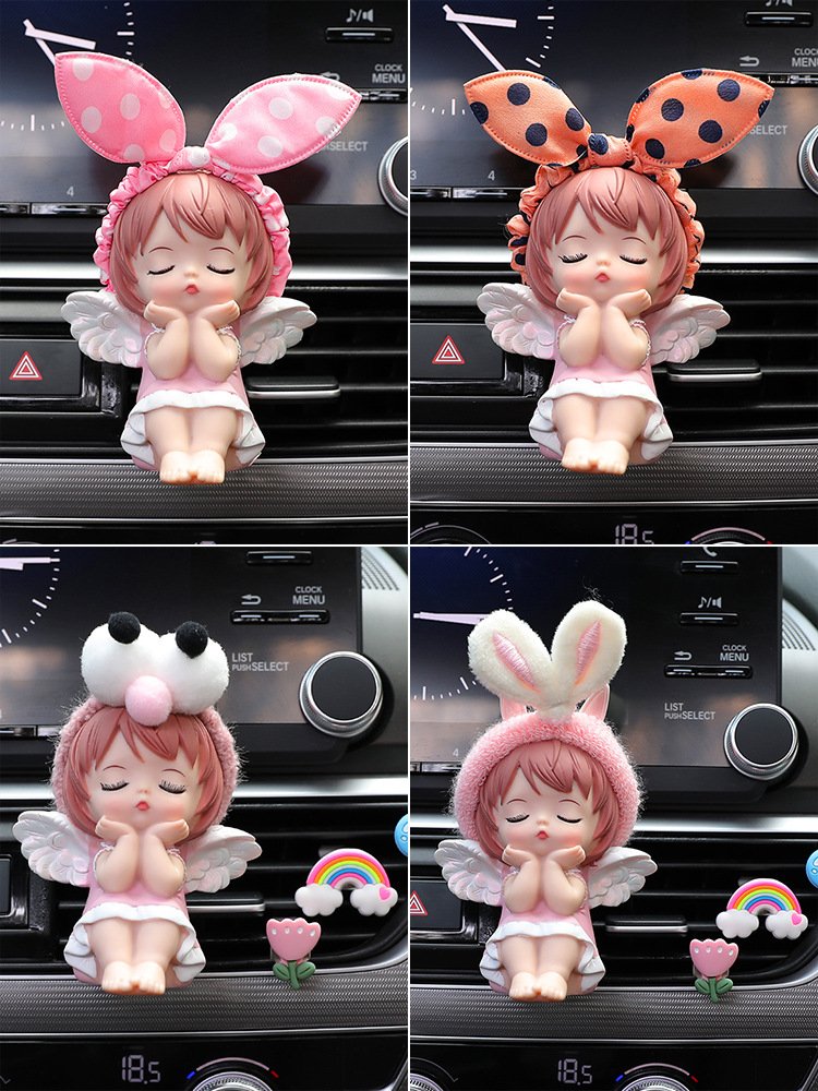 Popular Cartoon Pink Purple Anne Car Vent Air Freshener Ornament Cute Air Outlet Aromatherapy for Winter