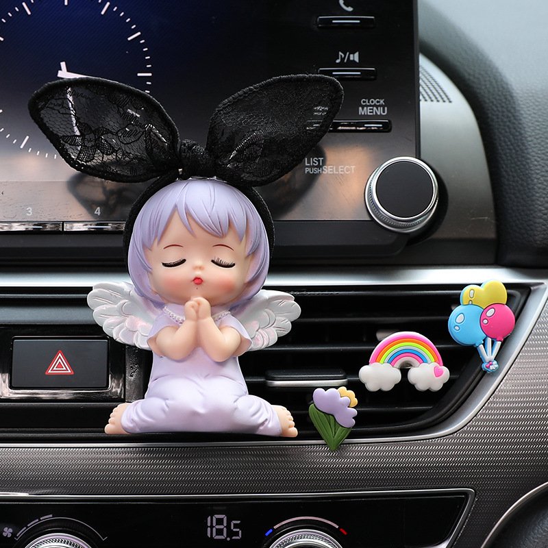 Popular Cartoon Pink Purple Anne Car Vent Air Freshener Ornament Cute Air Outlet Aromatherapy for Winter