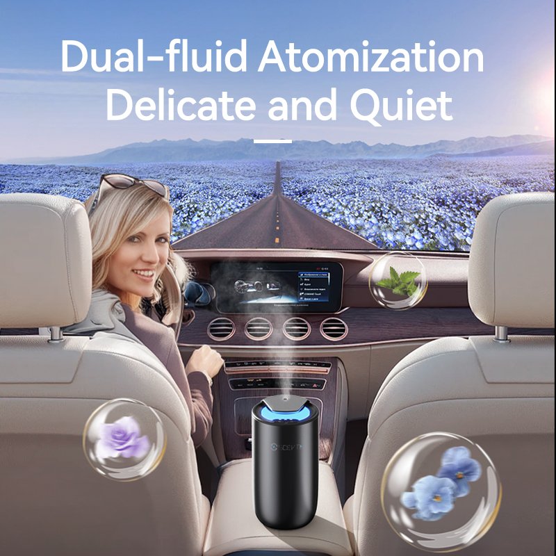 SCENTA Luxury Portable Perfume Car Fragrance Diffuser with Ambient Light,Custom Perfume Essential Oil Scent Car Air Freshener