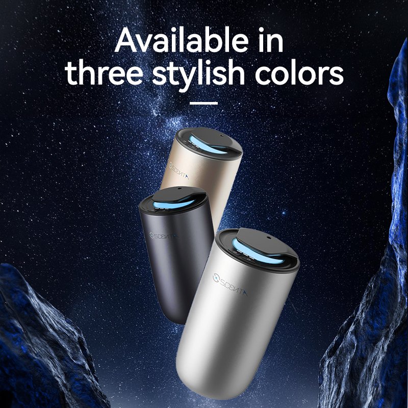 SCENTA Luxury Portable Perfume Car Fragrance Diffuser with Ambient Light,Custom Perfume Essential Oil Scent Car Air Freshener