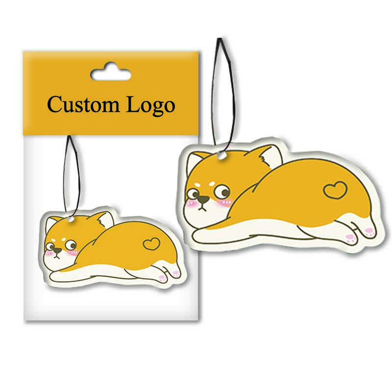 Promotional double side print hanging air freshener custom smell/scentless car air freshener paper