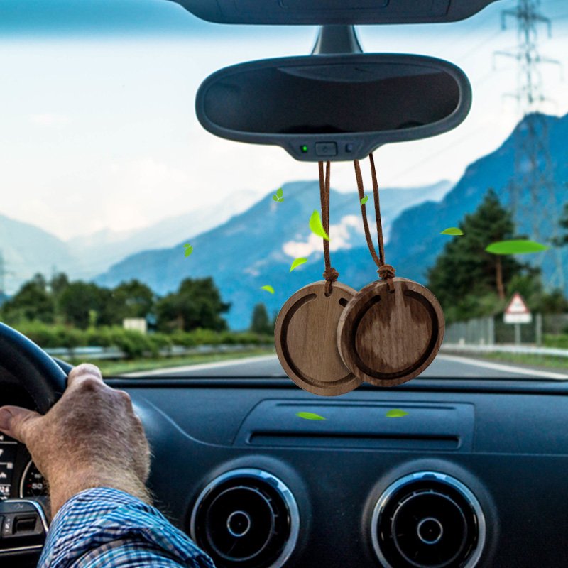Wood car scent diffuser air freshener custom logo car vent clip hanging scented slice for car drawer closet
