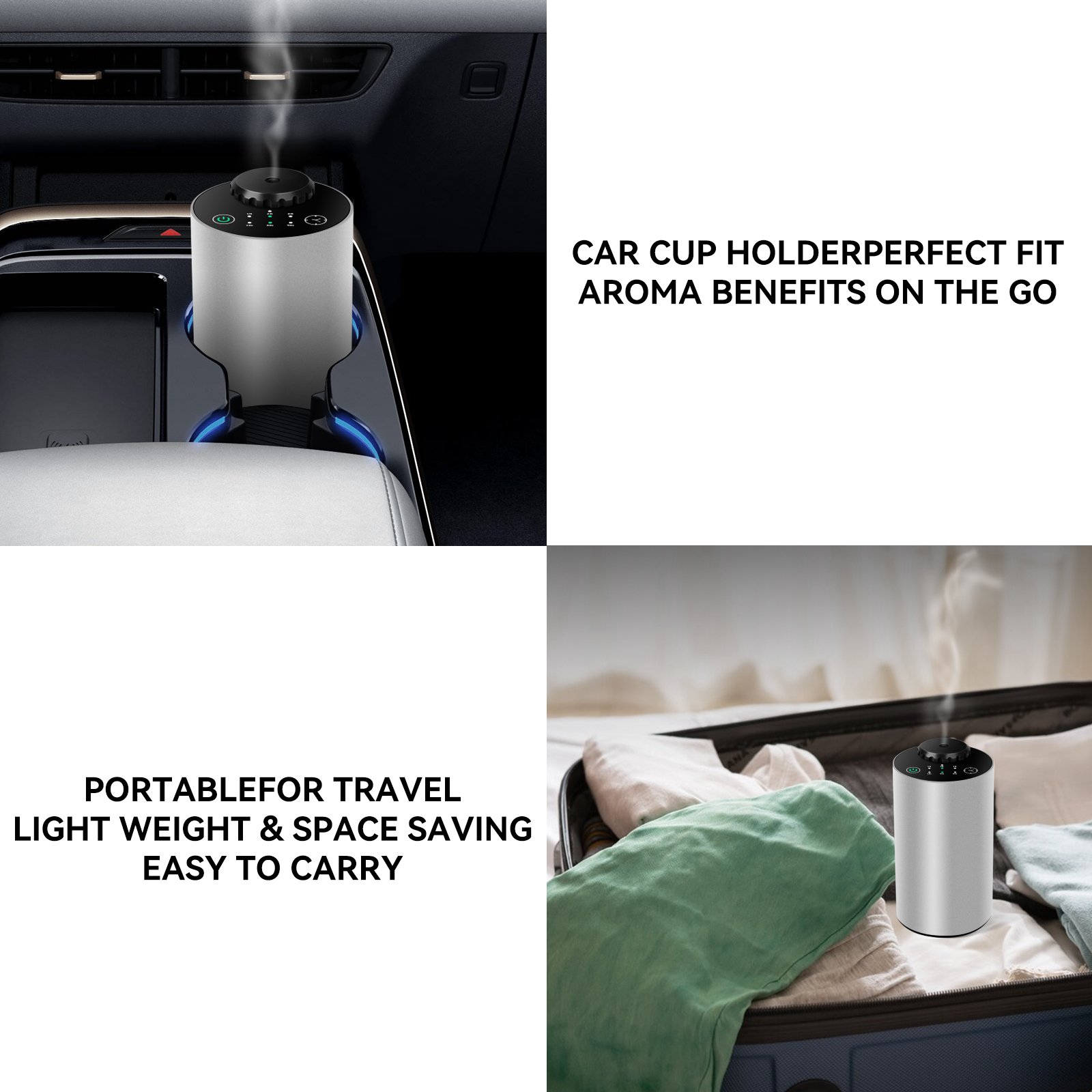 Car Aromatherapy Portable Pure Metal Electric Aroma Diffuser Aromatherapy Air Waterless Scent usb Essential Oil Diffuser Machine