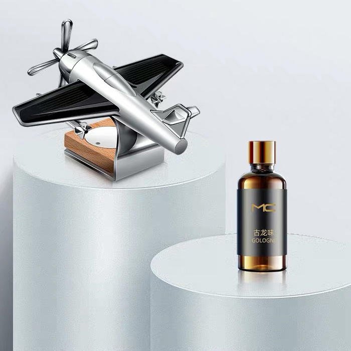 Car Vehicle Perfume Bottle Gragrance Aromatherapy Aircraft Decoration Solar Energy Automatic Rotating Car Aromatherapy