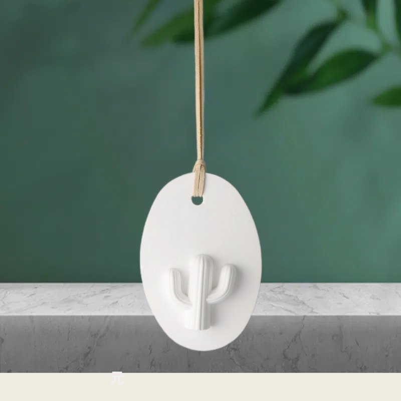 Finru Upholster White Ceramic Pendant Perfume Diffuser Car Pendant Essential Oil Aromatic Stone Air Freshener
