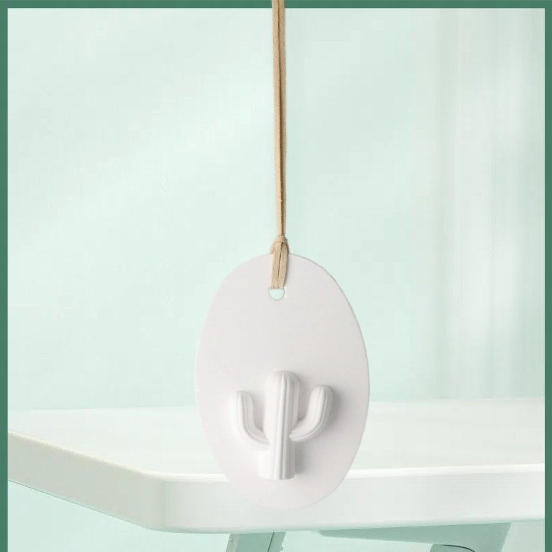 Finru Upholster White Ceramic Pendant Perfume Diffuser Car Pendant Essential Oil Aromatic Stone Air Freshener
