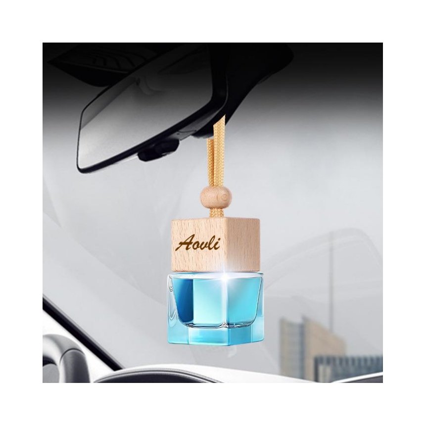 Glass Bottle Perfume Pendant Wooden Car Air Freshener Luxury Car Scent Decoration Custom Hanging Car Perfume