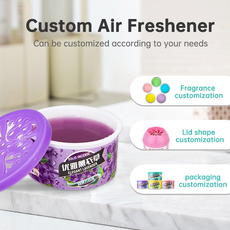 OEM 70g lavender fragrance Household pet odor eliminator Solid bathroom Gel Air Freshener