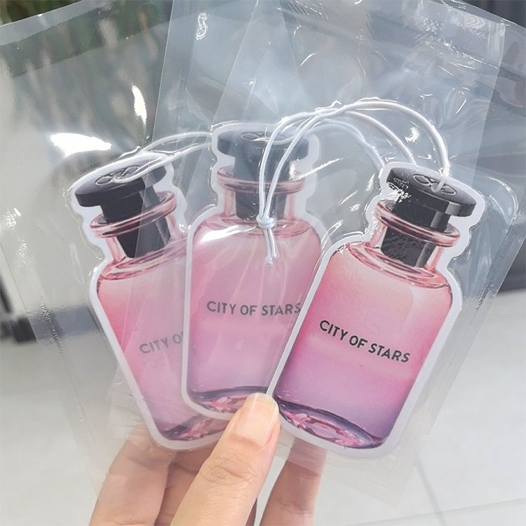 Factory price wholesale paper car perfume bottle design make your own logo air freshener for custom