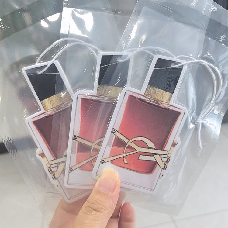 Factory price wholesale paper car perfume bottle design make your own logo air freshener for custom