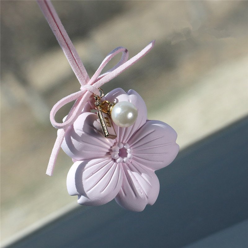 Hot Sale Hanging Car Closet Home Air Freshener Aroma Porcelain Flower Scented Ceramic Fragrance Essential Oil Diffuser