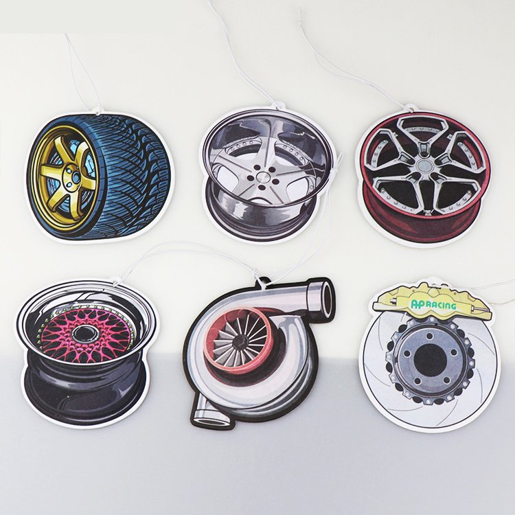 Car accessories fresh perfume custom design paper car air freshener with custom packing