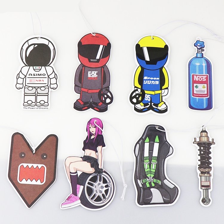 Car accessories fresh perfume custom design paper car air freshener with custom packing