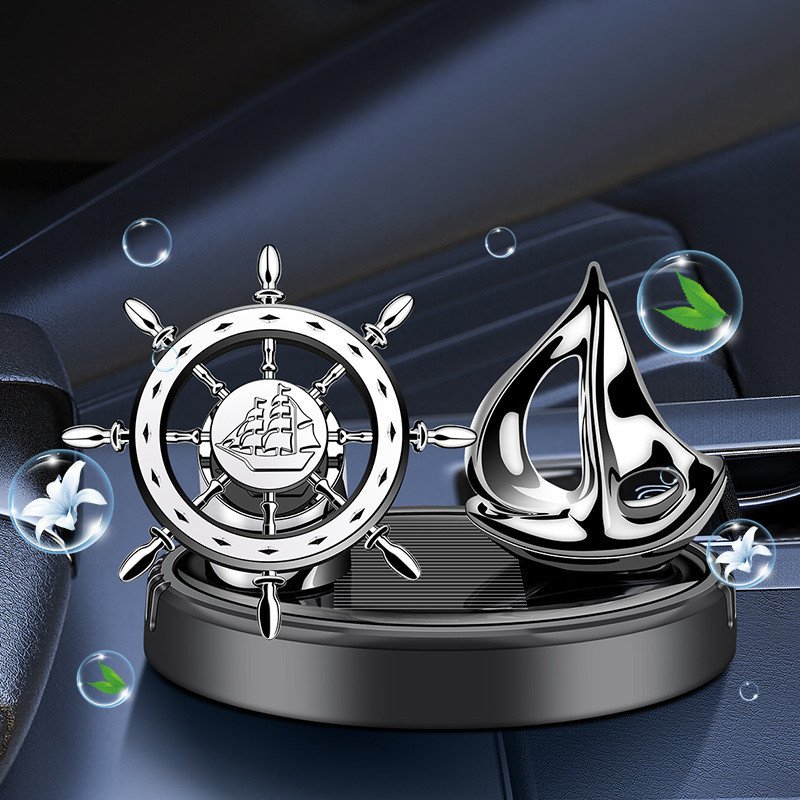 Car Freshener Solar Air Freshener Car Auto-Rotating Essential Oil Diffuser Dashboard Perfume Interior Car Accessories