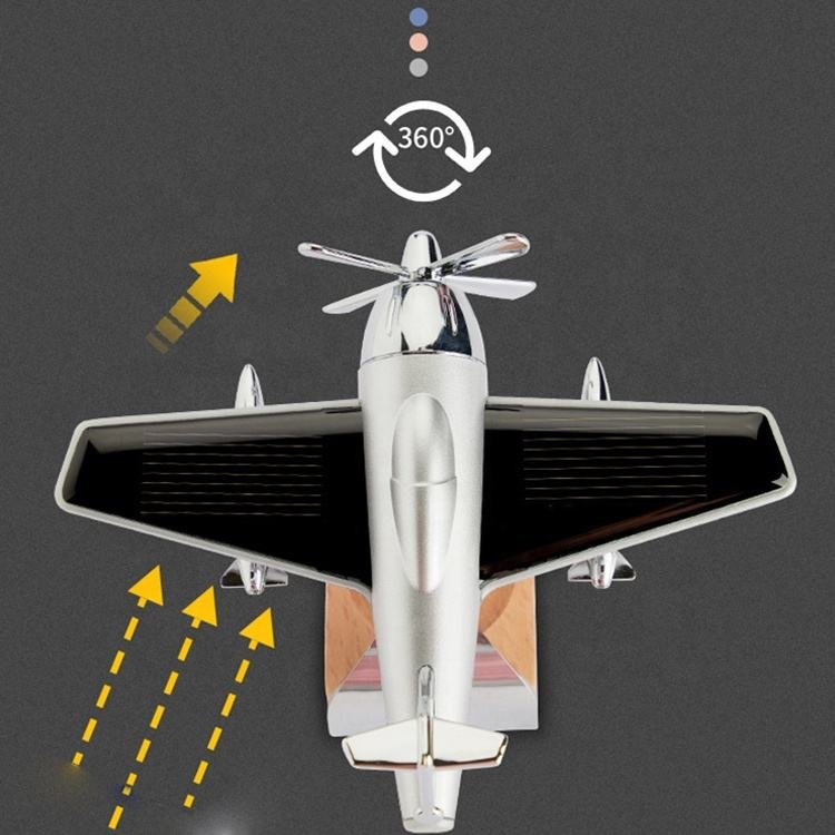 Wholesale Creative Car Solar powered aircraft car perfume decoration automatic car desktop air freshener
