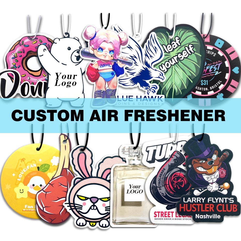High quality Custom Air Freshener Car Perfume Hanging Freshener Paper Trees Logo Black scent Car Air Freshener