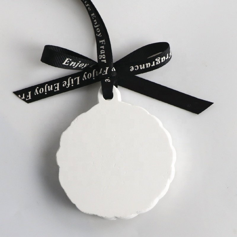 Hanging Round Scented Ceramic Flower Car Wardrobe Air Freshener Porcelain Fragrance Essential Oil Aroma Plaster Diffuser