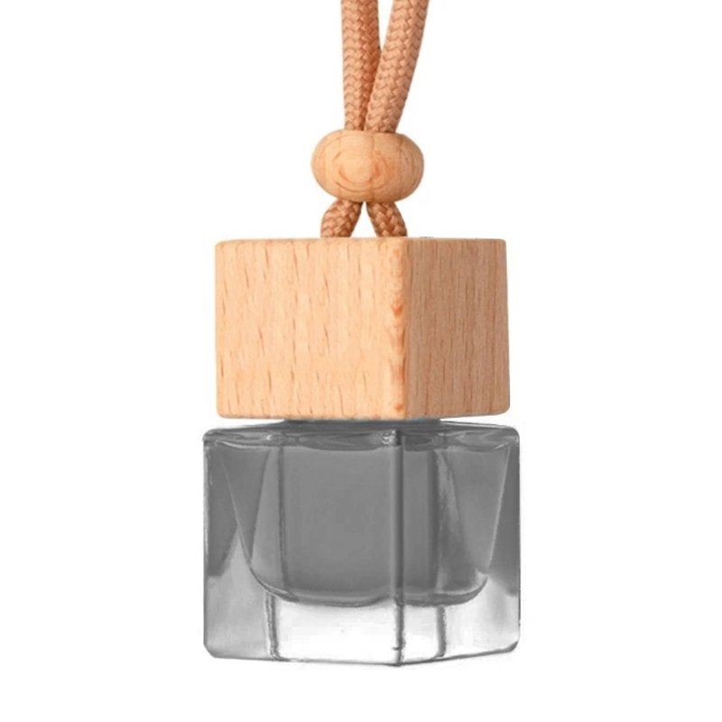 factory Wholesale 8ml Car Aromatherapy Reed Diffuser Custom Fragrance Wooden Cover Hanging Air Freshener Oil for car