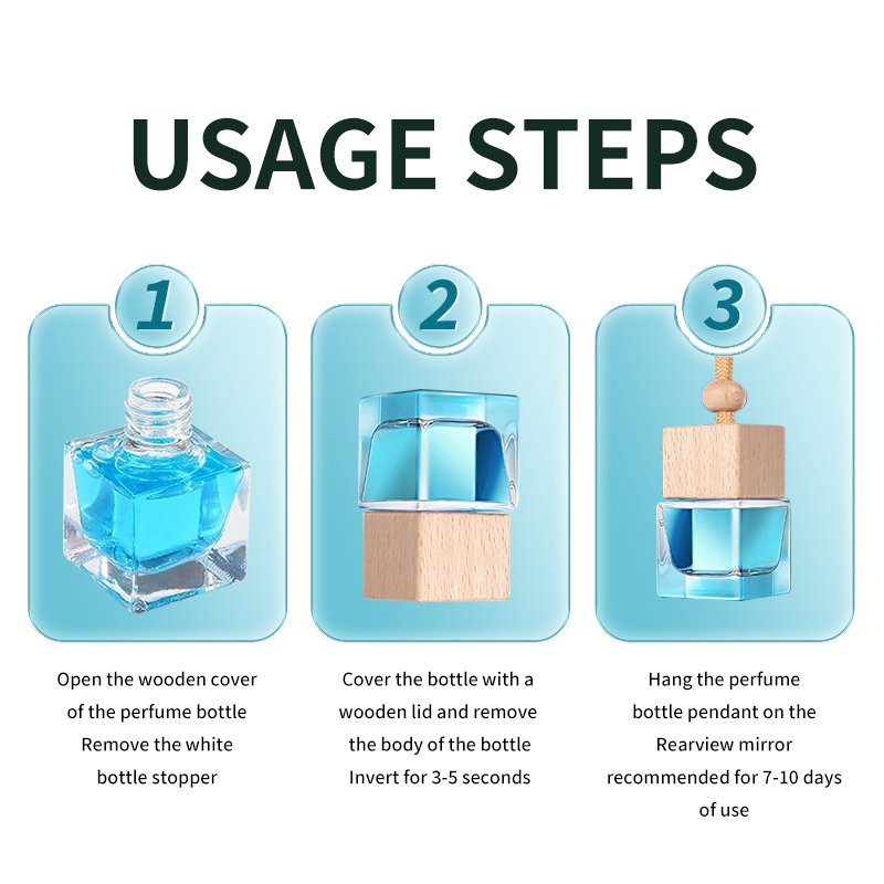 factory Wholesale 8ml Car Aromatherapy Reed Diffuser Custom Fragrance Wooden Cover Hanging Air Freshener Oil for car