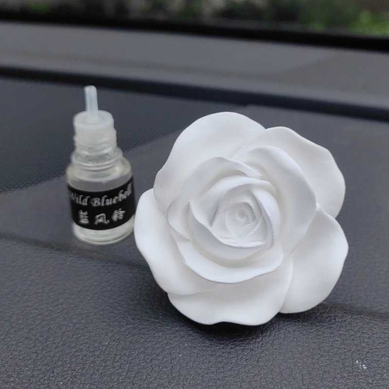 FinRu Stocked Wholesale Scented Ceramic Rose Flower Shaped Car Aromatherapy Essential Oil Diffuser Car Vent Clip Air Freshener