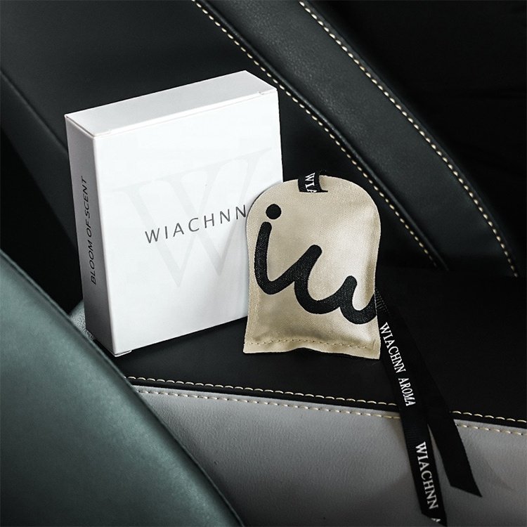 Rose Perfume Long Lasting Fabric Magnetic Woven Scented Air Car Freshener Scented Sachet Small Bag With Ribbon