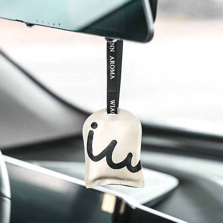 Rose Perfume Long Lasting Fabric Magnetic Woven Scented Air Car Freshener Scented Sachet Small Bag With Ribbon