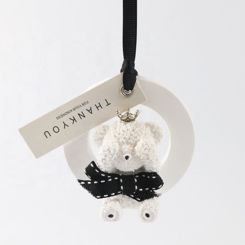Stocked White Hanging Scented Ceramic Round Home Car Wardrobe Air Freshener Aroma Plaster Fragrance Essential Oil Diffuser
