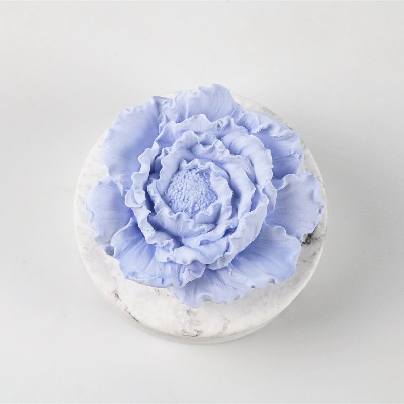 Wholesale Stocked Home Car Decoration Scented Ceramic Stone Porcelain Peony Flower Fragrance Essential Oil Aroma Diffuser