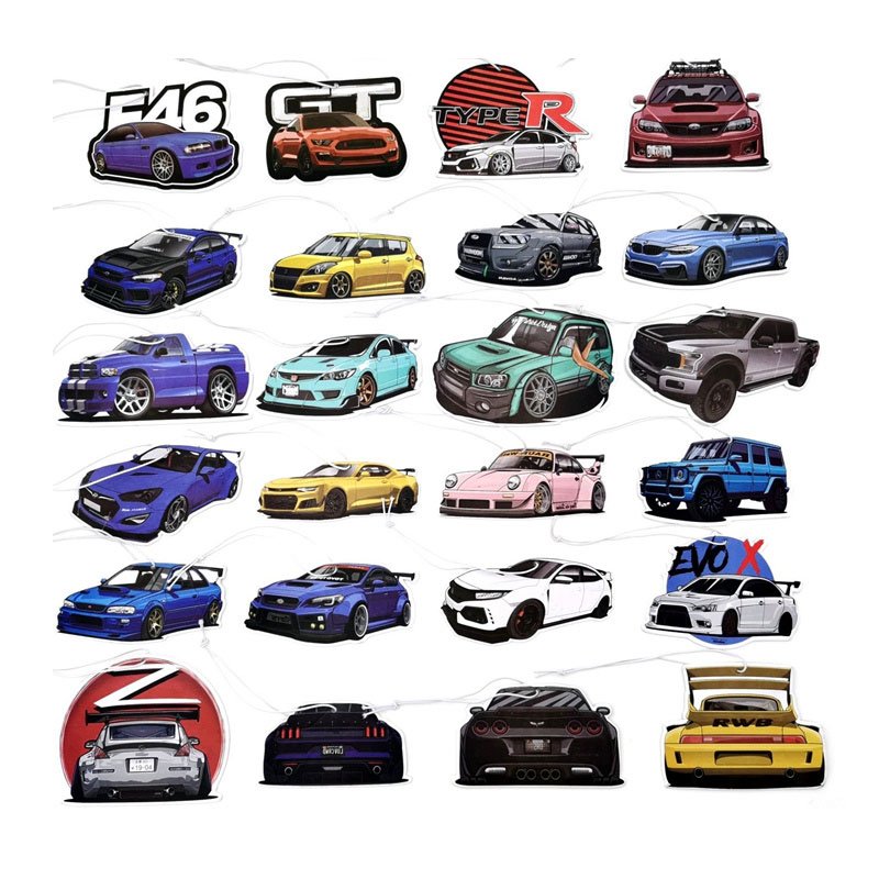 YYX 100+ Designs Good Smell Fragrance Car Hanging Paper Car Air Freshener