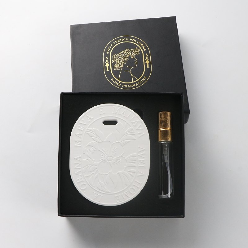 OEM Customized Aromatherapy Gift Air Freshener Fragrance Pendant Home Decoration Wardrobe Ceramic Scented Stone